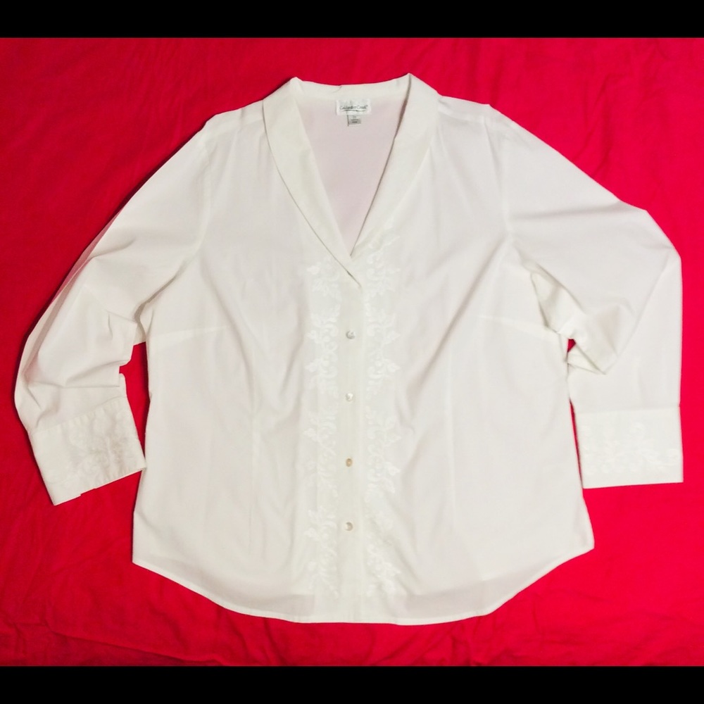Coldwater Creek, White, long sleeved, tunic, 2X